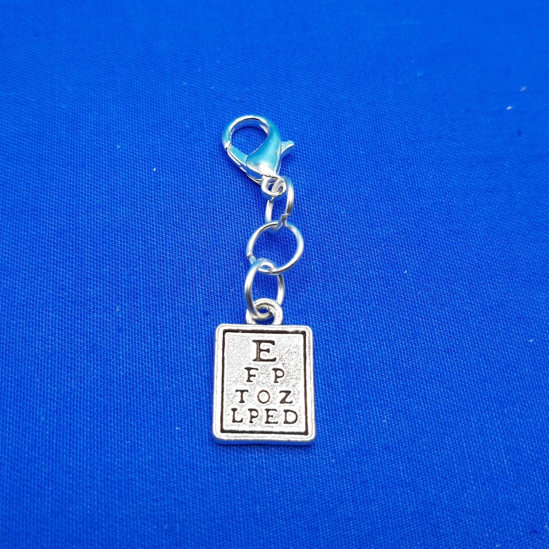 Charm Snellen Eye Chart Badge Reel Accessory Zipper Pull Cell Phone