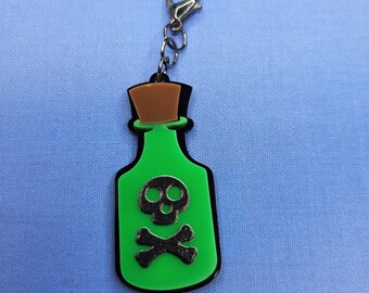 Poison Charm Badge Reel Charm Accessory - Zipper Pull - Cell Phone Charm                     SKU 1143
