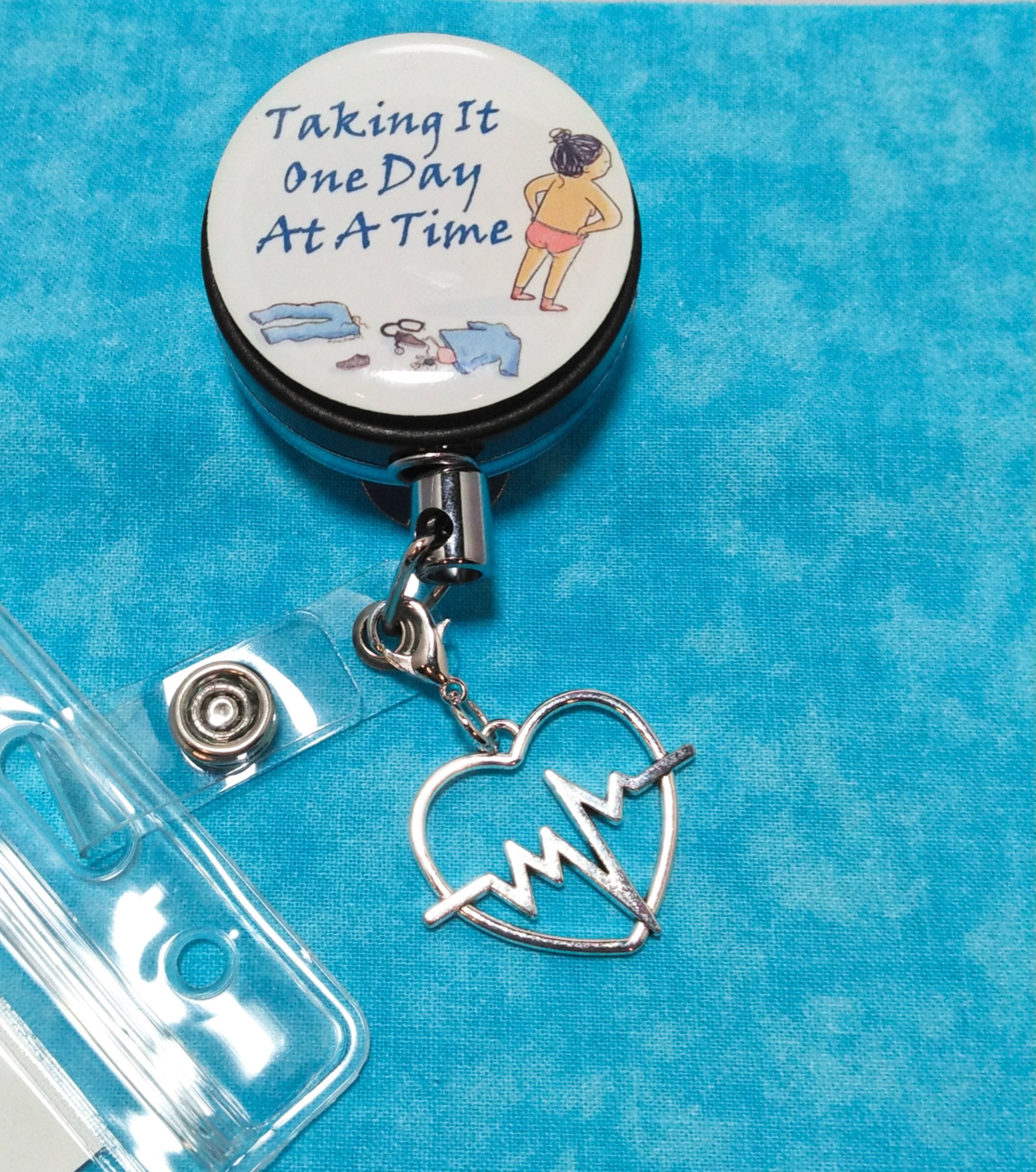 EKG Heart Badge Reel Charm Zipper Pull Phone Charm Gift for Nurses,  Doctors, Paramedics, Healthcare Workers SKU 1003 