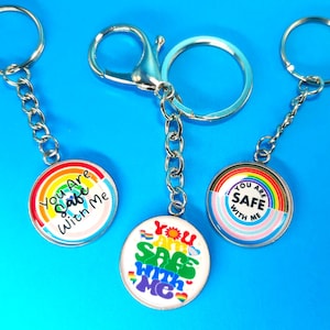 You Are Safe With Me Keychain: Nurse, Teacher, Healthcare Gift