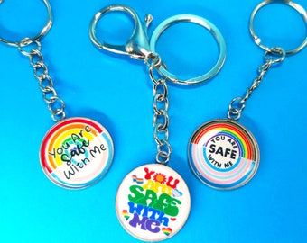 Key Chain You Are Safe With Me - Great for Nurses, Healthcare Workers, Teachers, Anyone!        KC-B1016