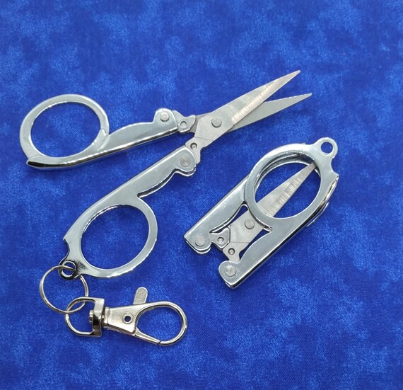 Mini Folding Scissors Attach to Badge Reel or Keychain Etsy
