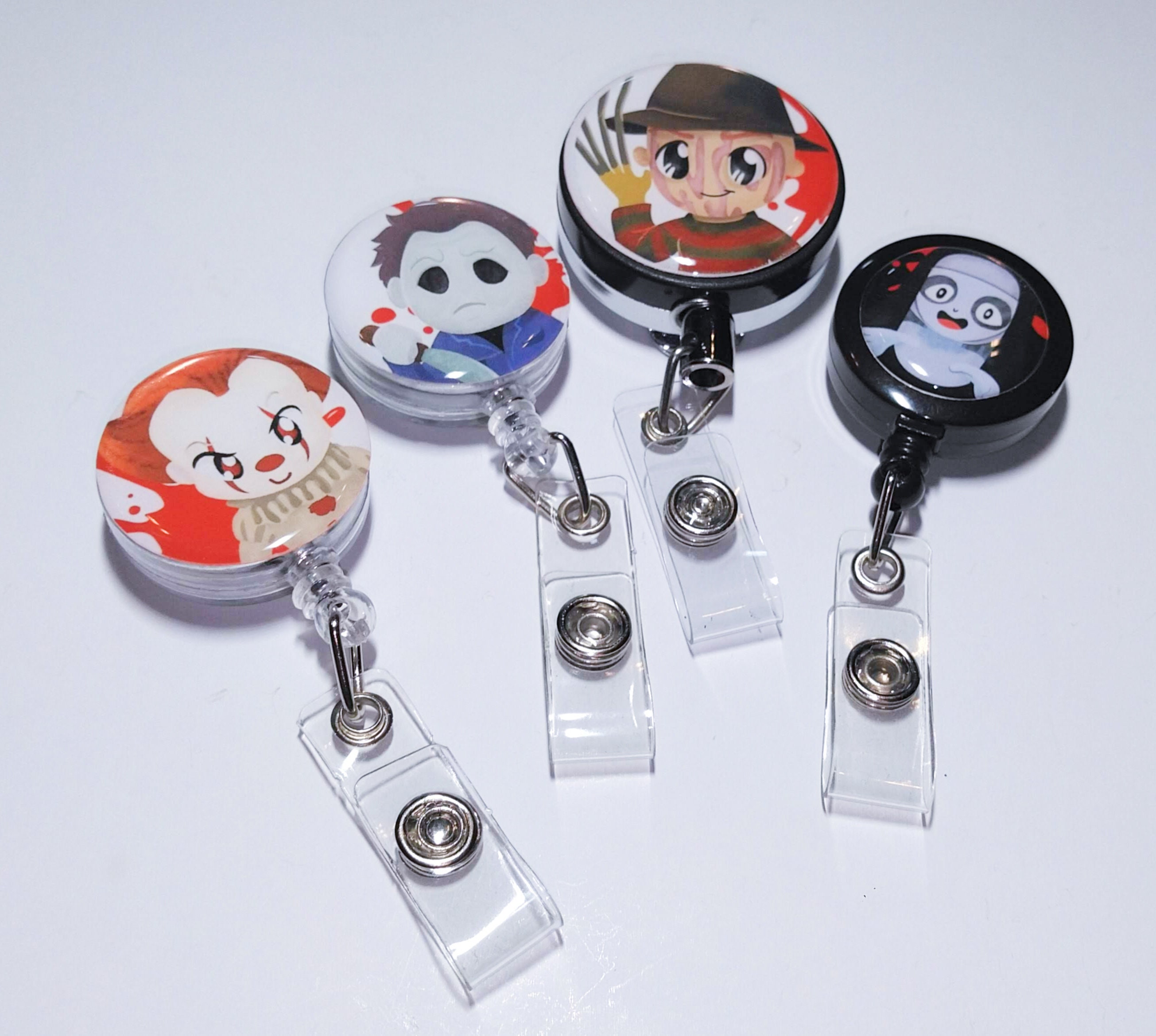 Classic Horror Movie Villains Badge Reels or Stethoscope ID Tags
