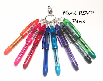 Mini BallPoint RSVP Pen with clasp to attach to Badge Reel, Purse, Backpack - Always have a Pen! Great for Nurses, Students, Anyone   W1018