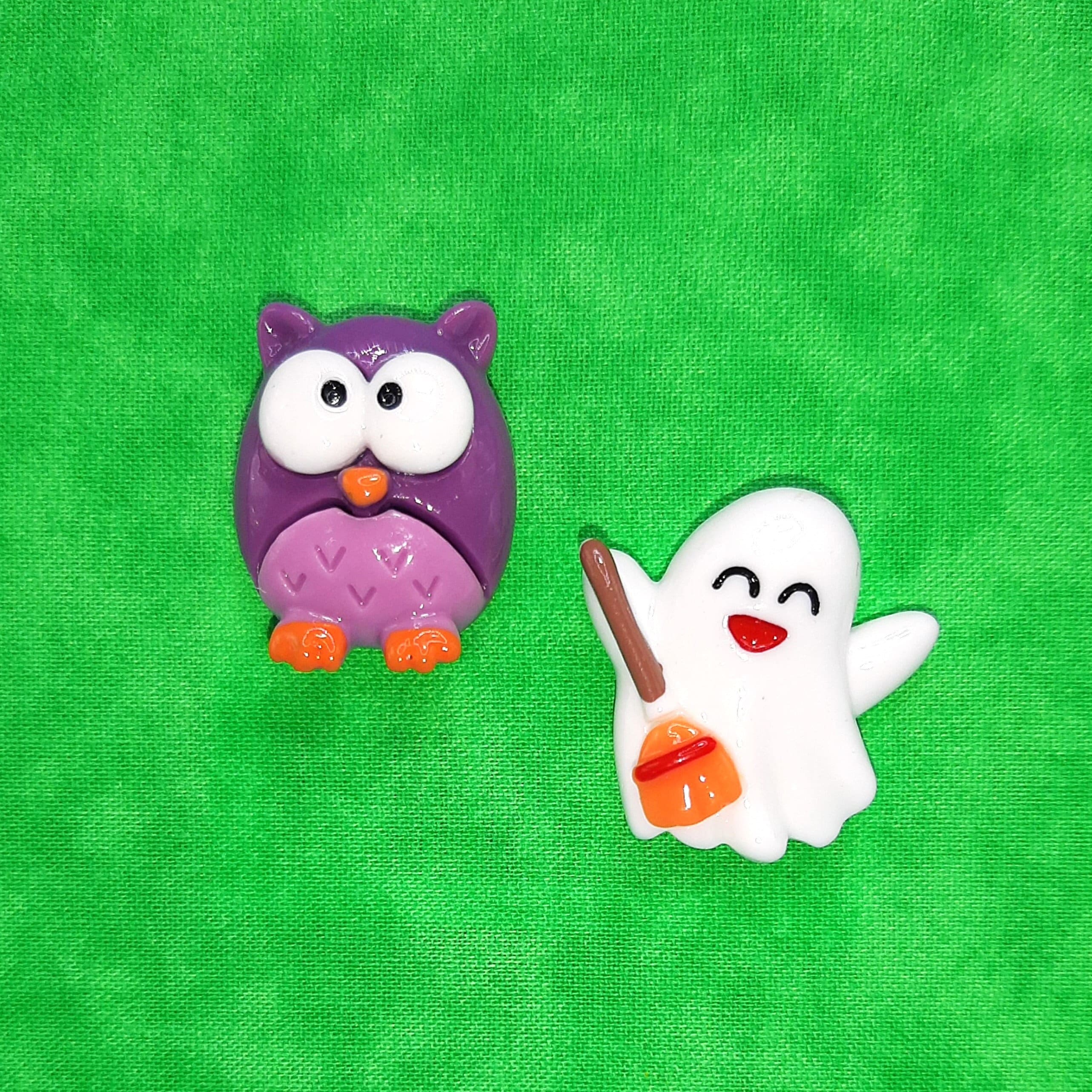 Halloween Resin Pin - Ghost, Pumpkin, Witch Hat, Owl, Spider, Cauldron                              