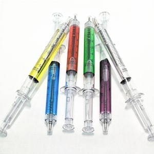Colorful Syringe Pen: Retractable Black Ink, Novelty Gift