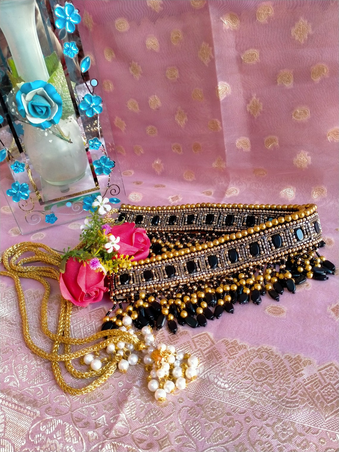 beaded waist belt