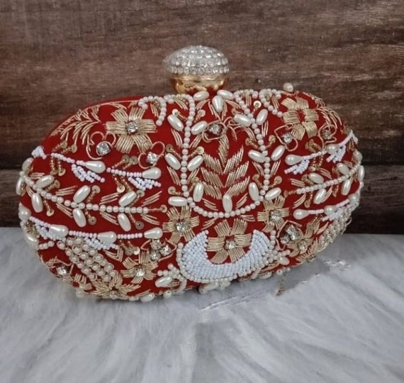 Best Indian Bridal Bags and Clutches | Bridal bag, Red clutch purse, Purses