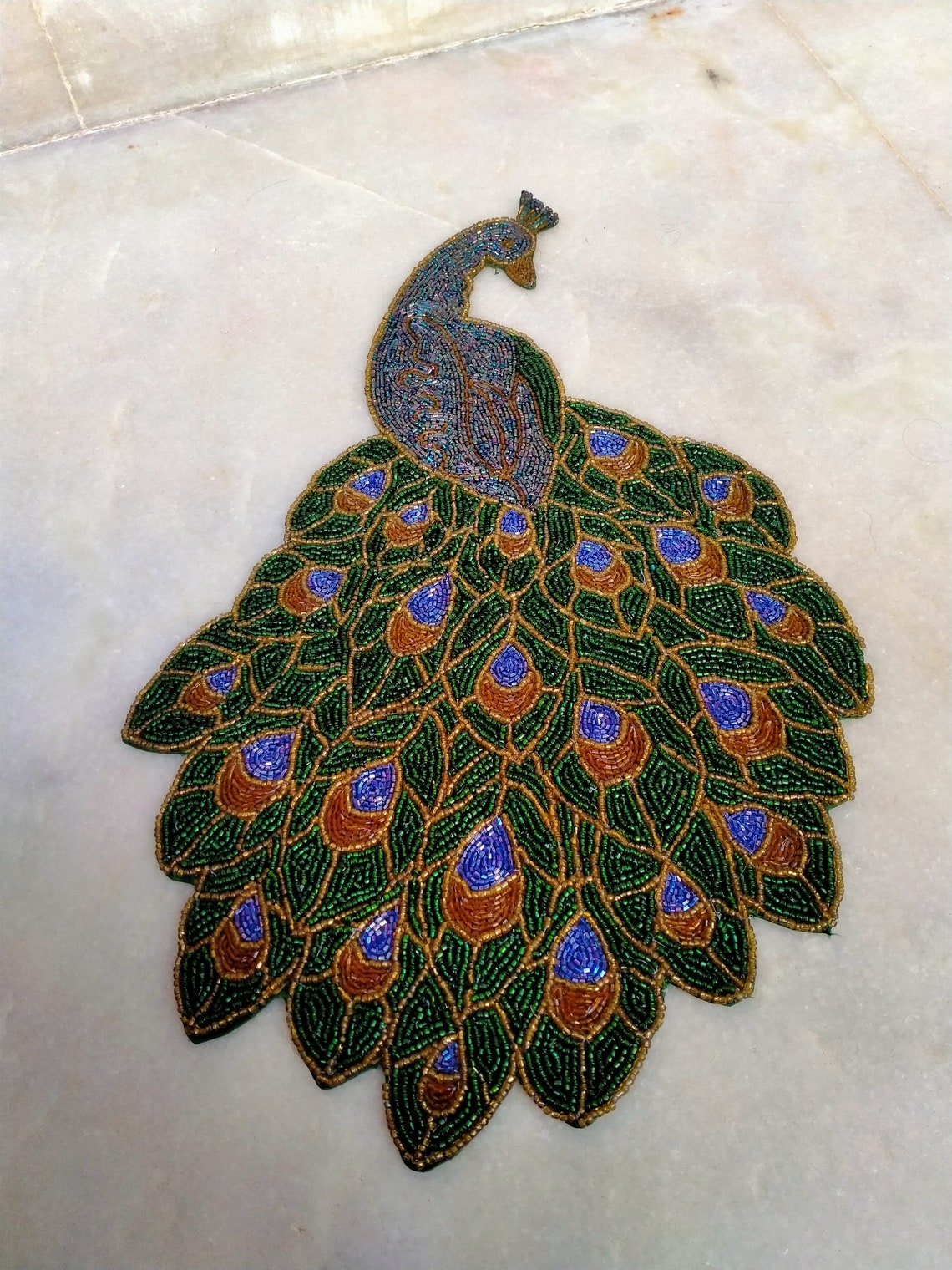 Dinner table mat decorative mat gift peacock Placemats beaded Etsy