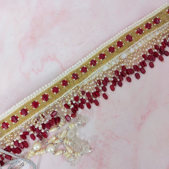 Red beaded waist belt saree belt wedding waist belt waist beads bridal  waist belt engagement gifts sash bridal shower gift gift for her