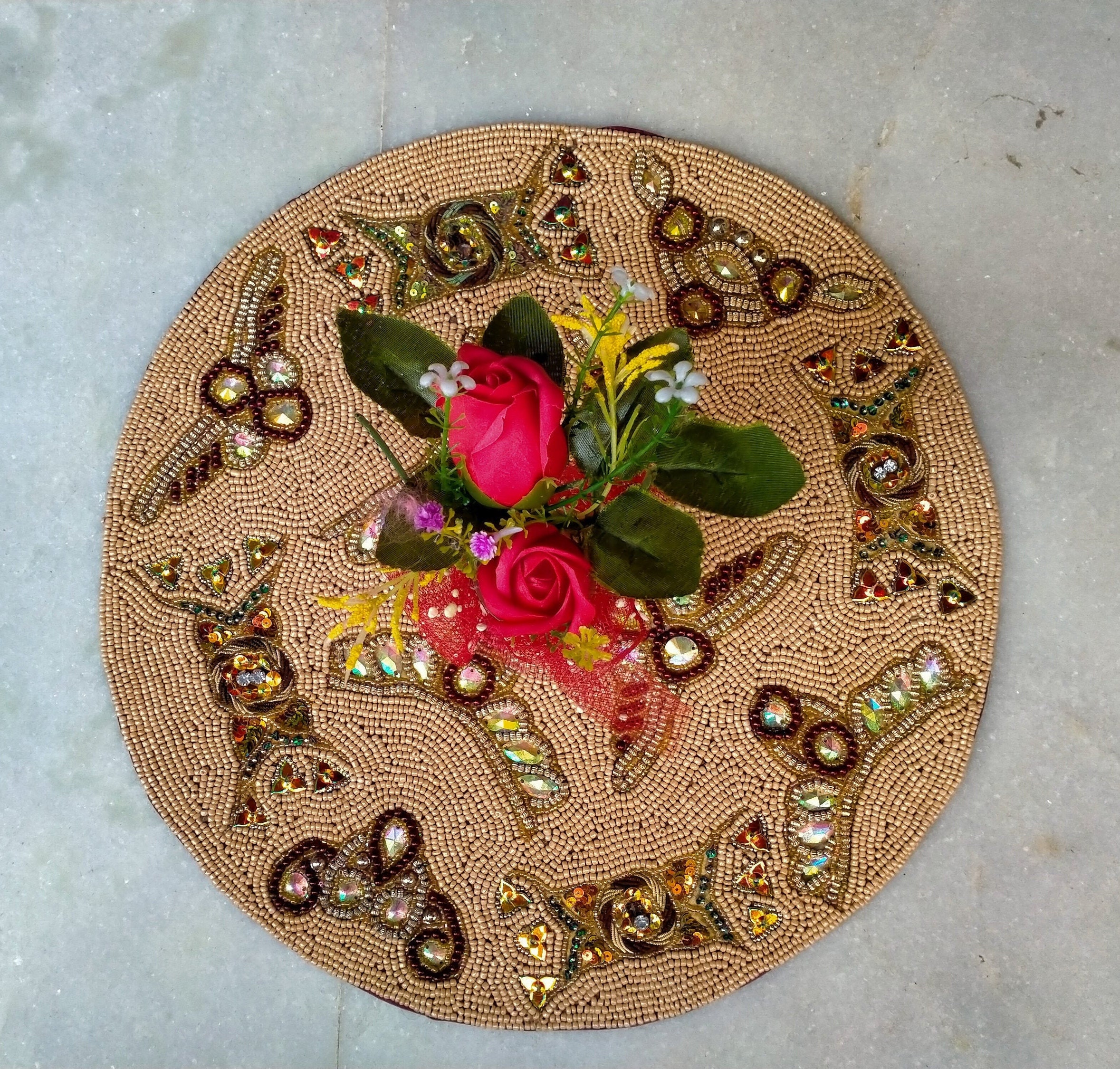 Dining table mat gift mat embroidered Placemats beaded Etsy