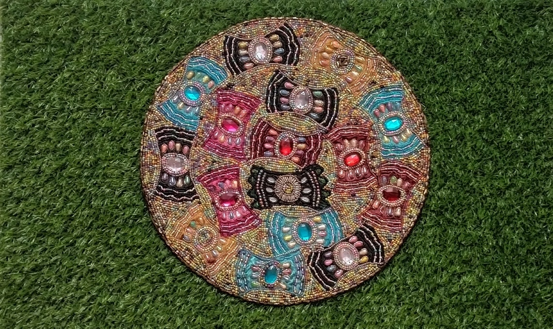 Tapis de table à manger tapis cadeau brodé Napperons perlés | Etsy