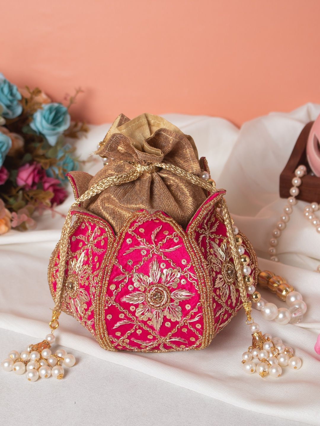 New Rare Potli Bags For Women Evening Bag Clutch Ethnic Bride Purse &  Drawstring | eBay