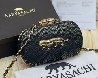 sabyasachi inspired Fully covered frame croco leather clutch box wedding gift handmade box bridesmaid gift bridal  gift tiger clutch