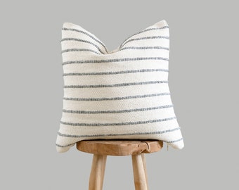 Handmade Woven Boho striped Throw Pillow Cover, 20x20 inches