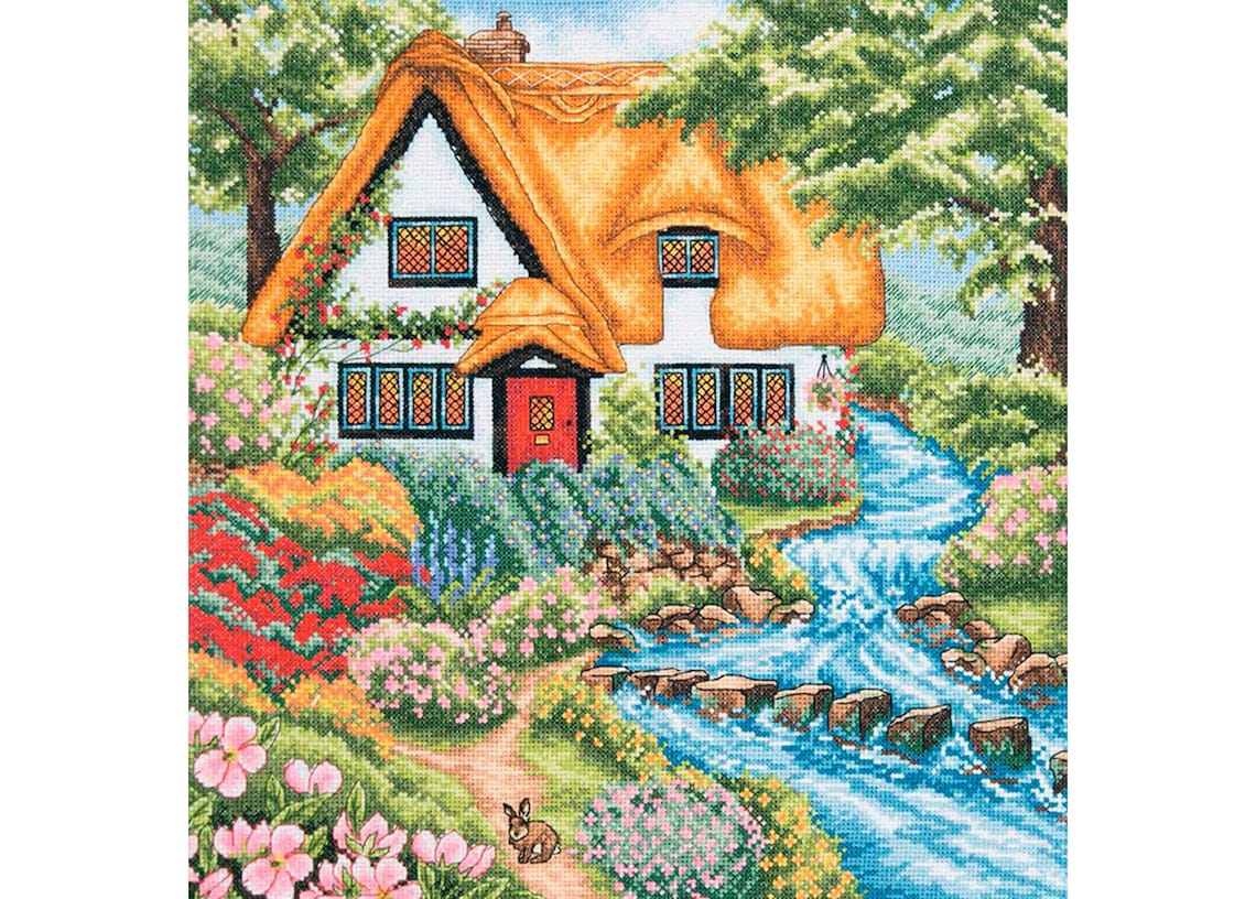 Cottage Cross Stitch Kit Counted Cross Stitch Kit House Etsy