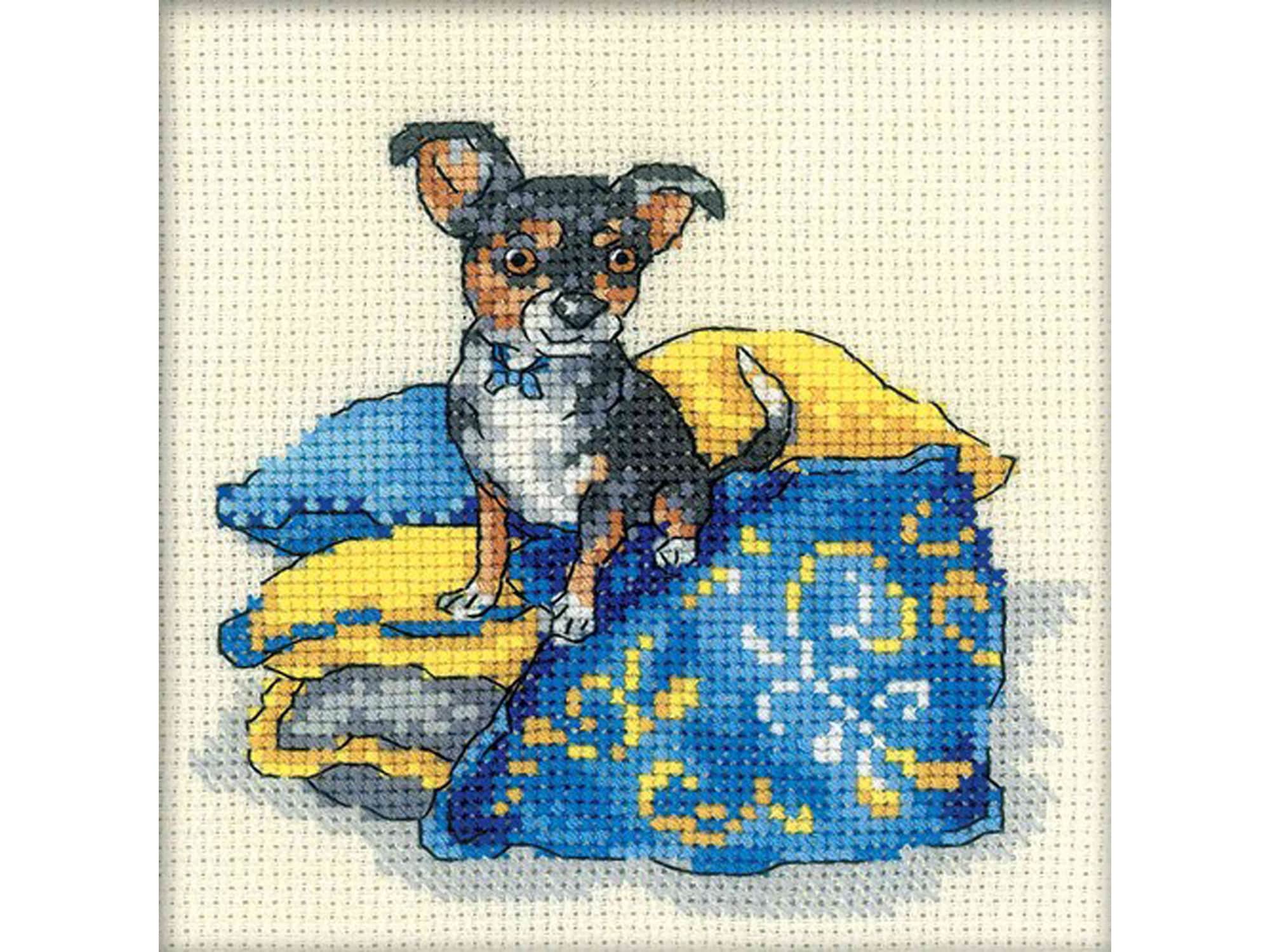 Terrier Counted Cross Stitch Kit Dog Embroidery Pattern Mini Etsy