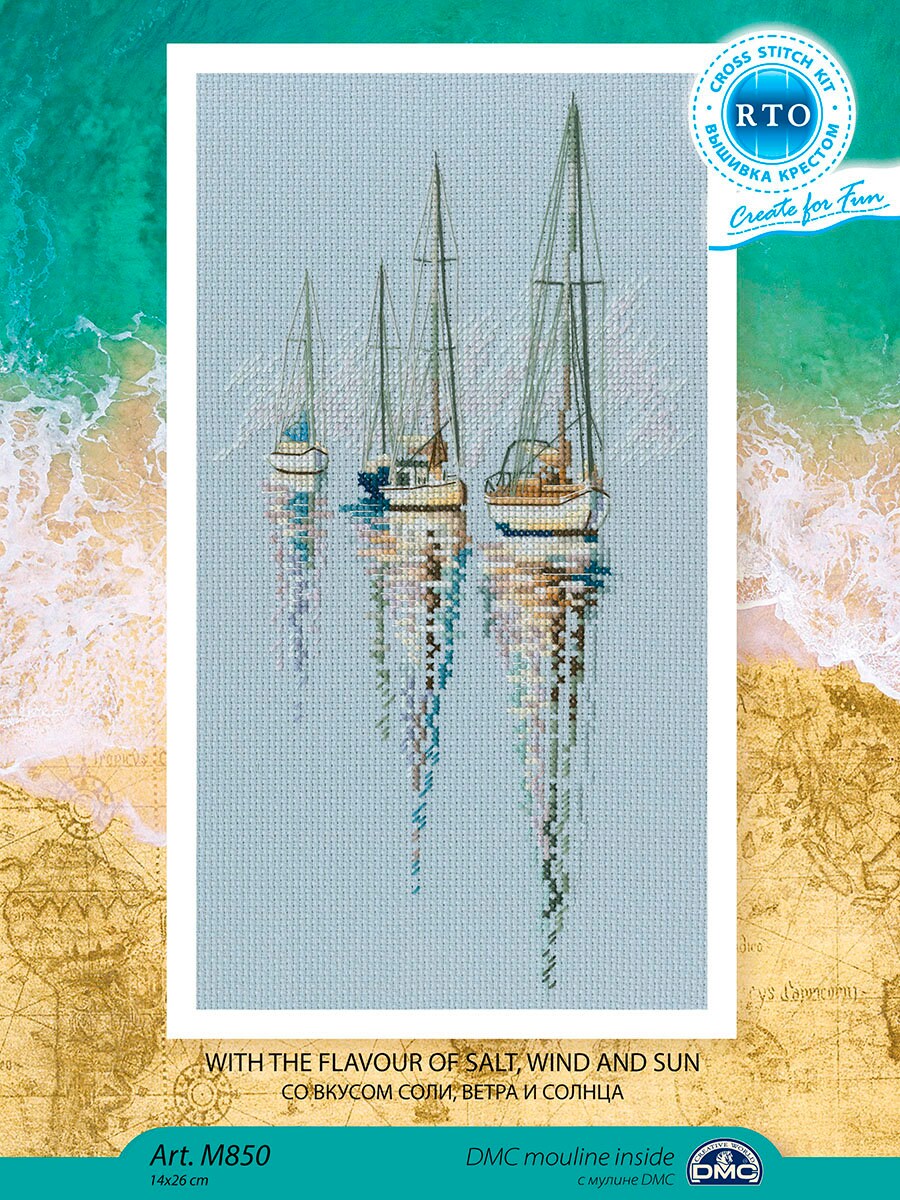 Sailboat Cross Stitch Kit Seascape Embroidery Pattern Nautical | Etsy