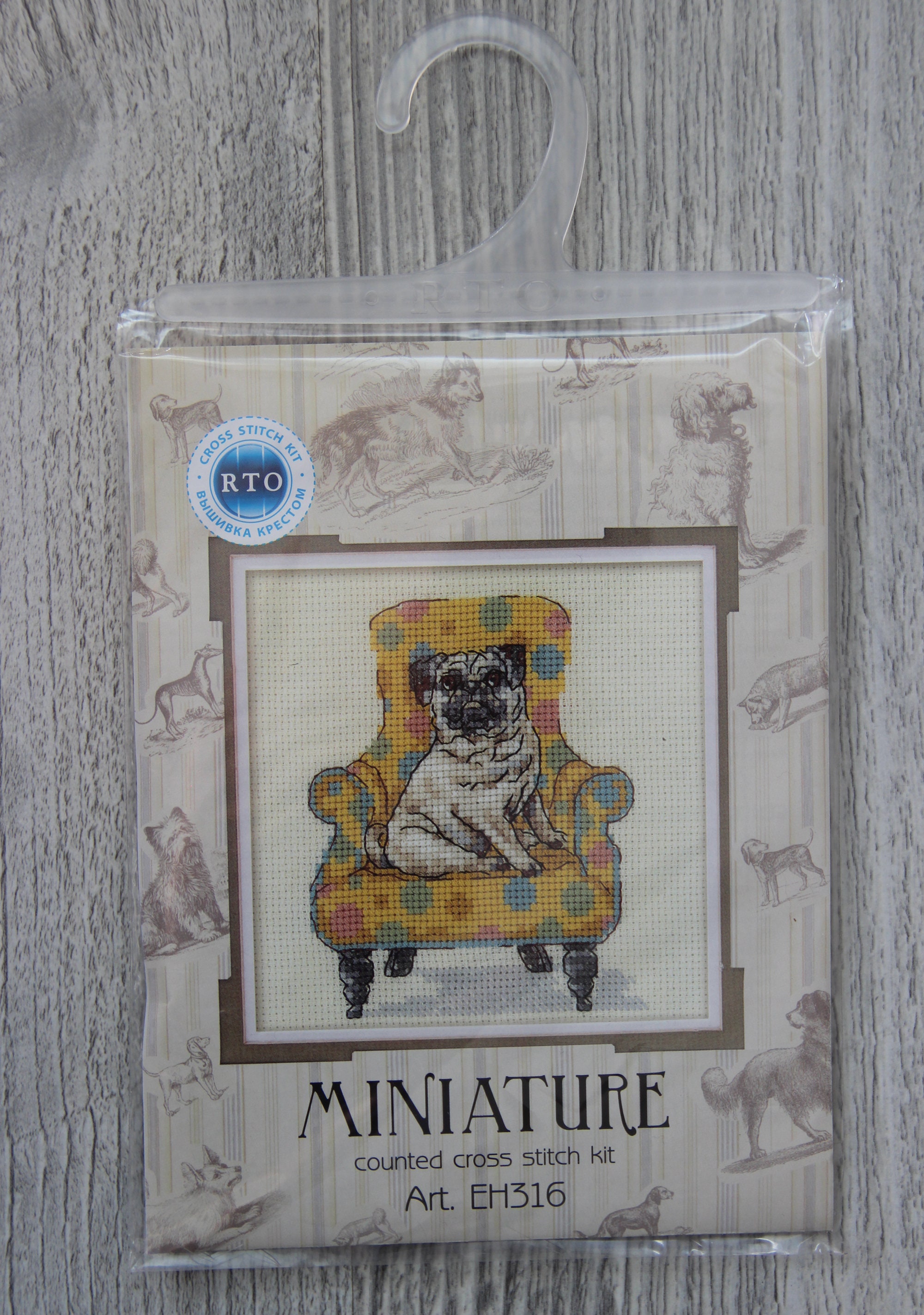 Pug Counted Cross Stitch Kit Pug Dog Embroidery Pattern Mini Etsy