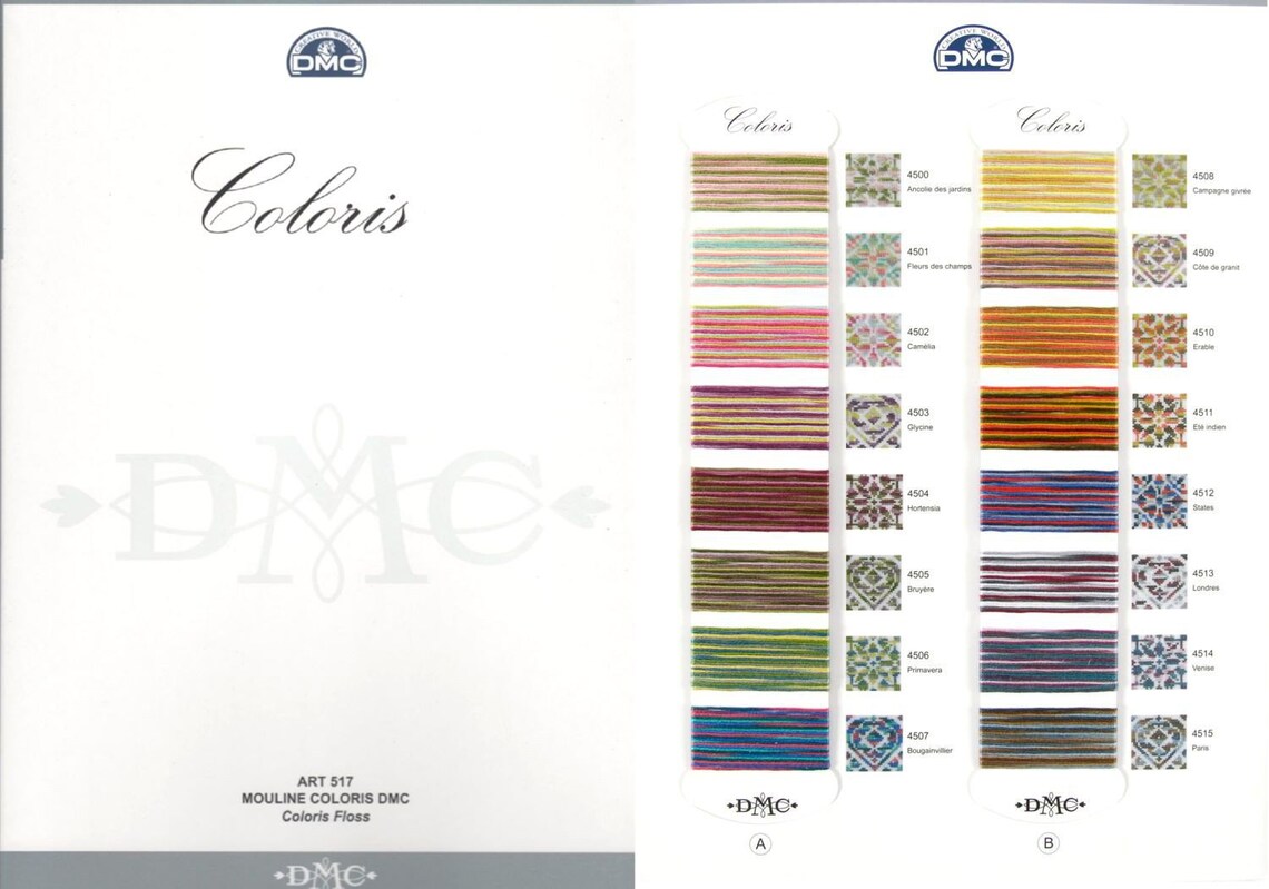 DMC Floss Color Chart Real Thread DMC Coloris Needlework Etsy