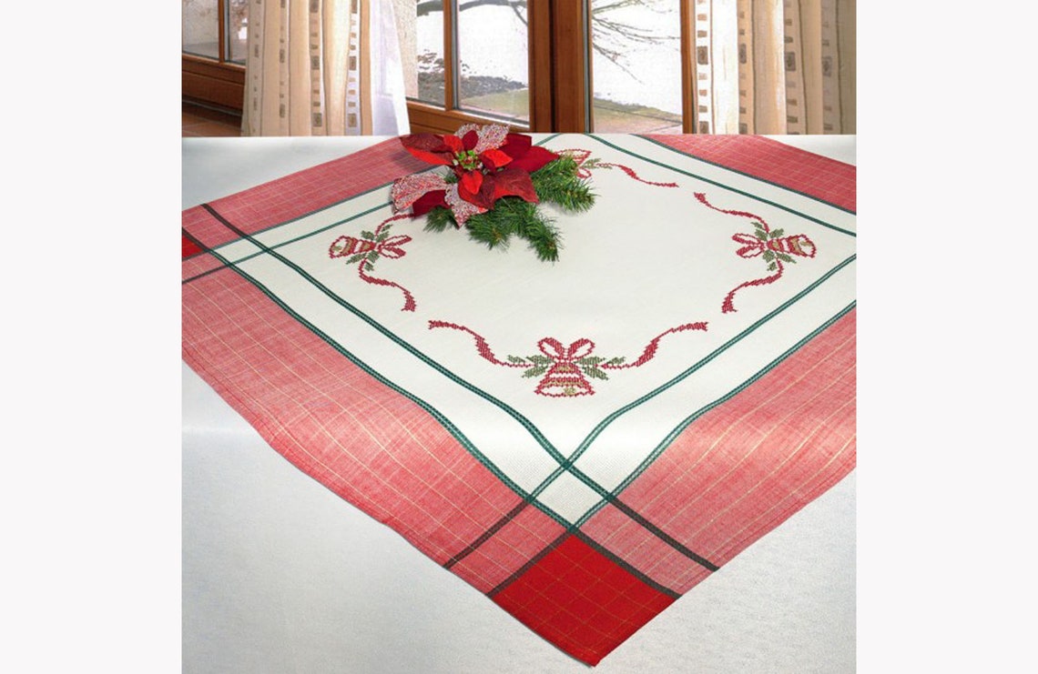 Tablecloth Embroidery Kit Christmas Counted Cross Stitch Kit Etsy