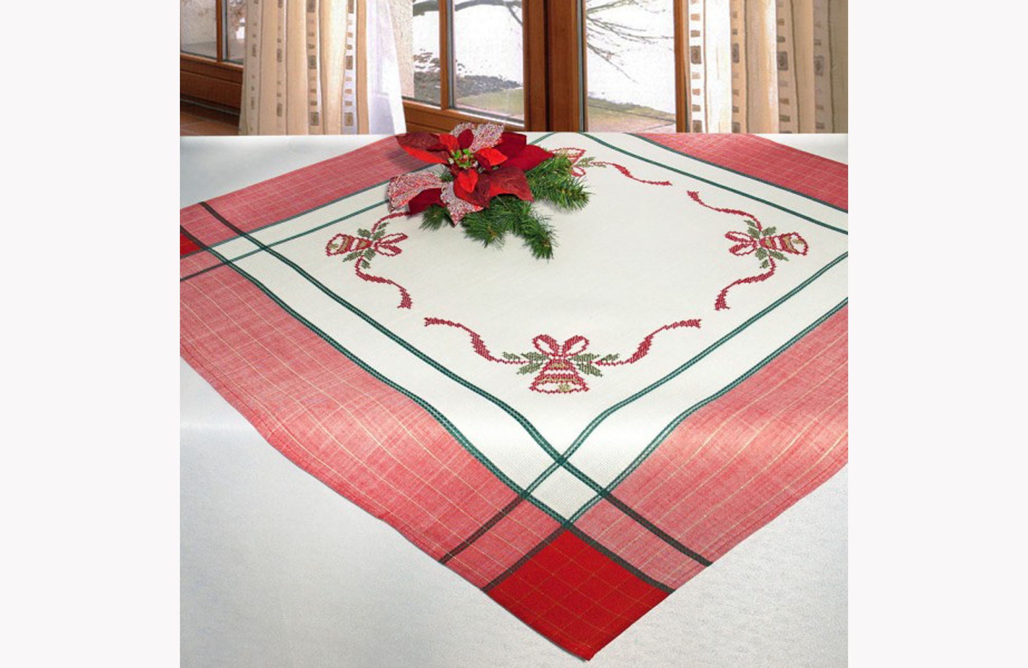 Tablecloth Embroidery Kit Christmas Counted Cross Stitch Kit | Etsy