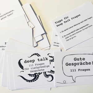 Conjunto de cartões Deep Talk para imprimir você mesmo / download digital / conjunto de artesanato deep talk