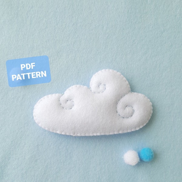Cloud mobile PDF pattern Plush cloud sewing pattern Easy pattern