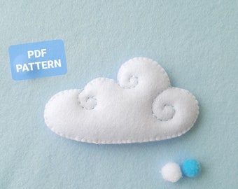 Cloud mobile PDF pattern Plush cloud sewing pattern Easy pattern