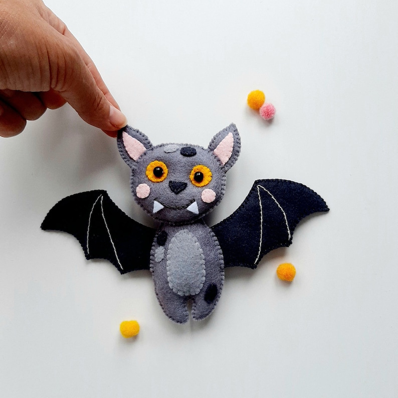 Bat sewing pattern Felt pattern pdf Easy PDF pattern Felt Etsy