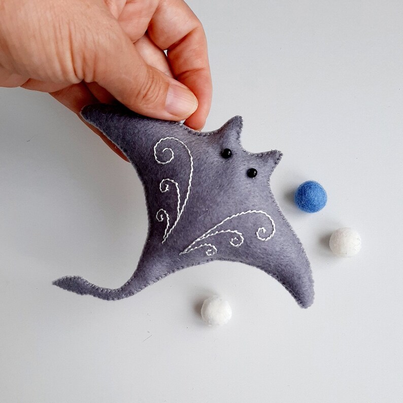 Stingray Felt Pattern, Manta Ray PDF SVG Pattern, Sea Animal Pattern ...