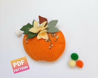 Felt Pumpkin PDF pattern Pumpkin DIY sewing pattern Cute fall decor pattern Autumn pumpkin ornaments Hand sewing stuffed pumpkin garland