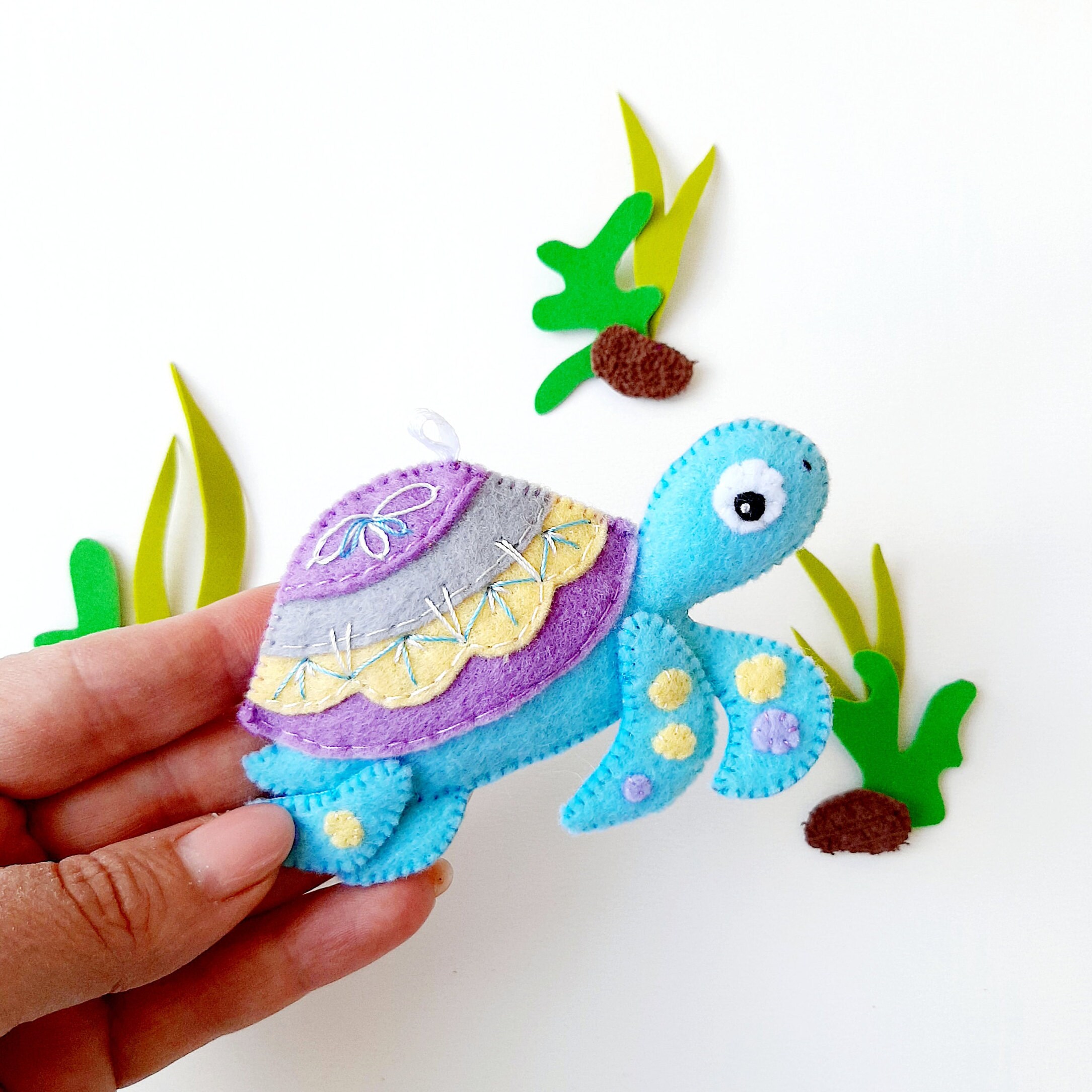 Turtle.Turtle gifts.Turtle Pattern. Felt Garland. Sea life. | Etsy