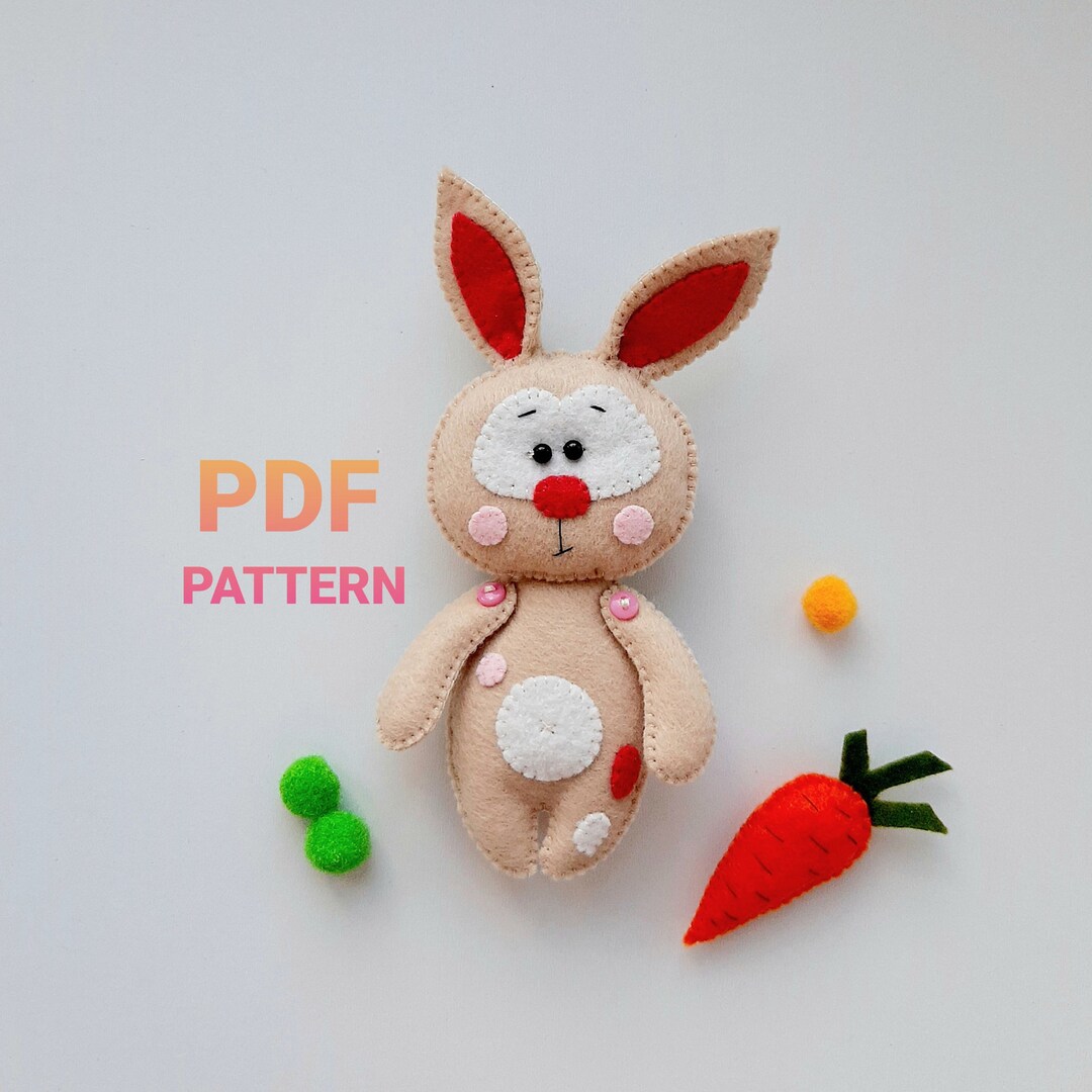 Rabbit Handmade Doll Pattern Bunny Pattern Felt Sewing Animals Rabbit ...