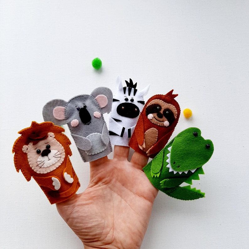 Puppets for kids Finger puppets of animals Puppet theater Felt Etsy