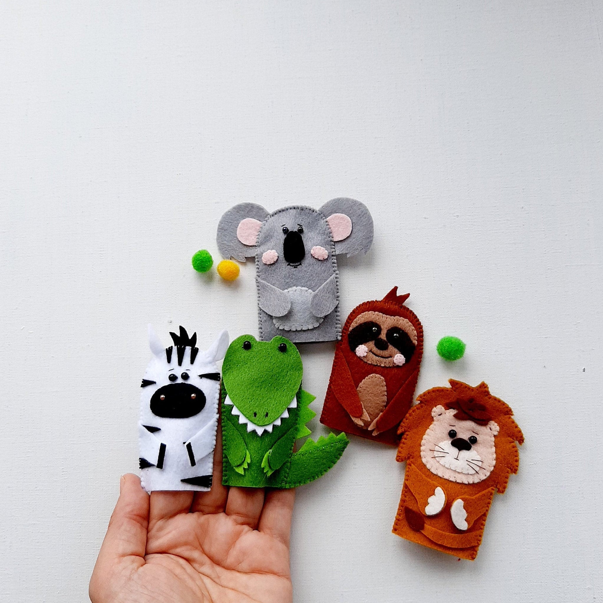Finger Puppets Pattern Felt Zoo Puppet Pattern Animals Puppet - Etsy