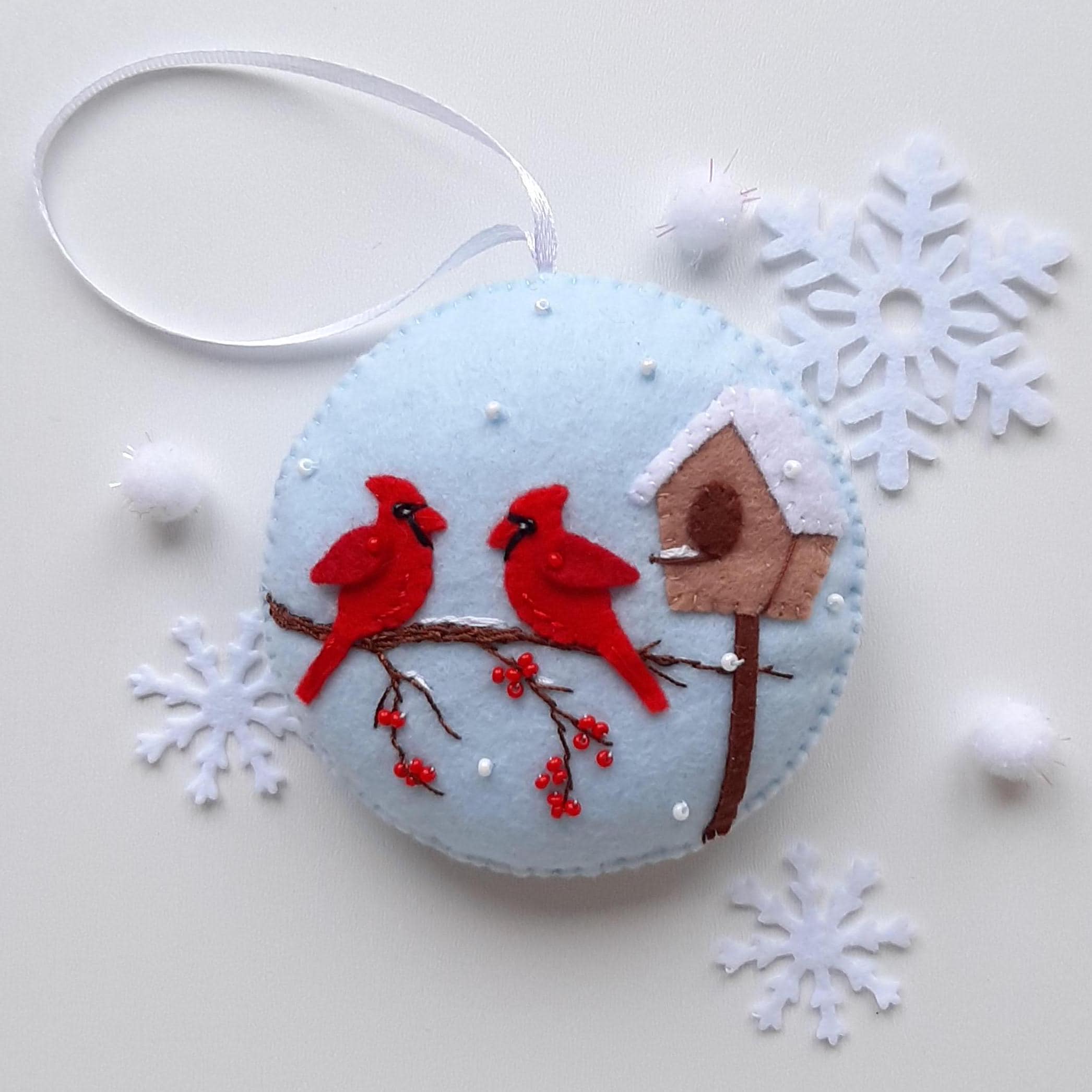 Felt Cardinal Pattern Set Red Cardinal PDF, SVG Pattern, Felt Winter Bird Easy Sewing Pattern ...