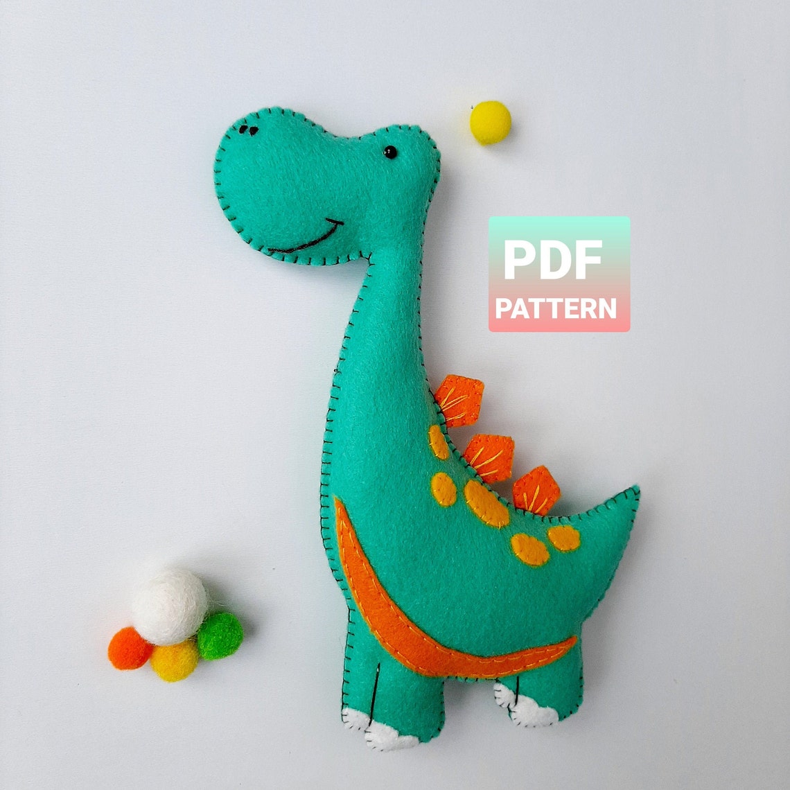 Dinosaur Sewing Pattern Pdf Felt Toys Pattern Pdf Felt - Etsy