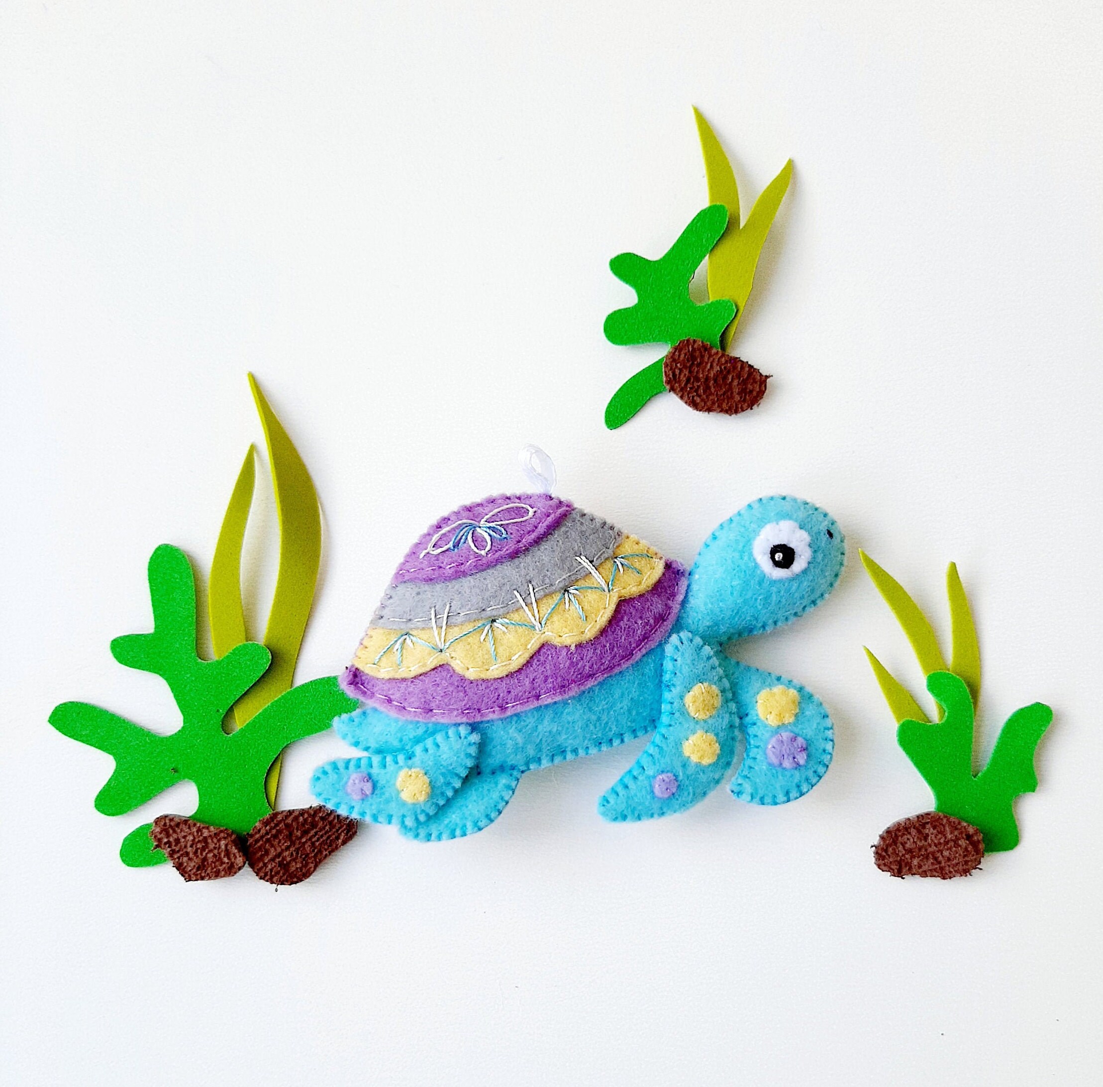 Turtle.Turtle gifts.Turtle Pattern. Felt Garland. Sea life. | Etsy