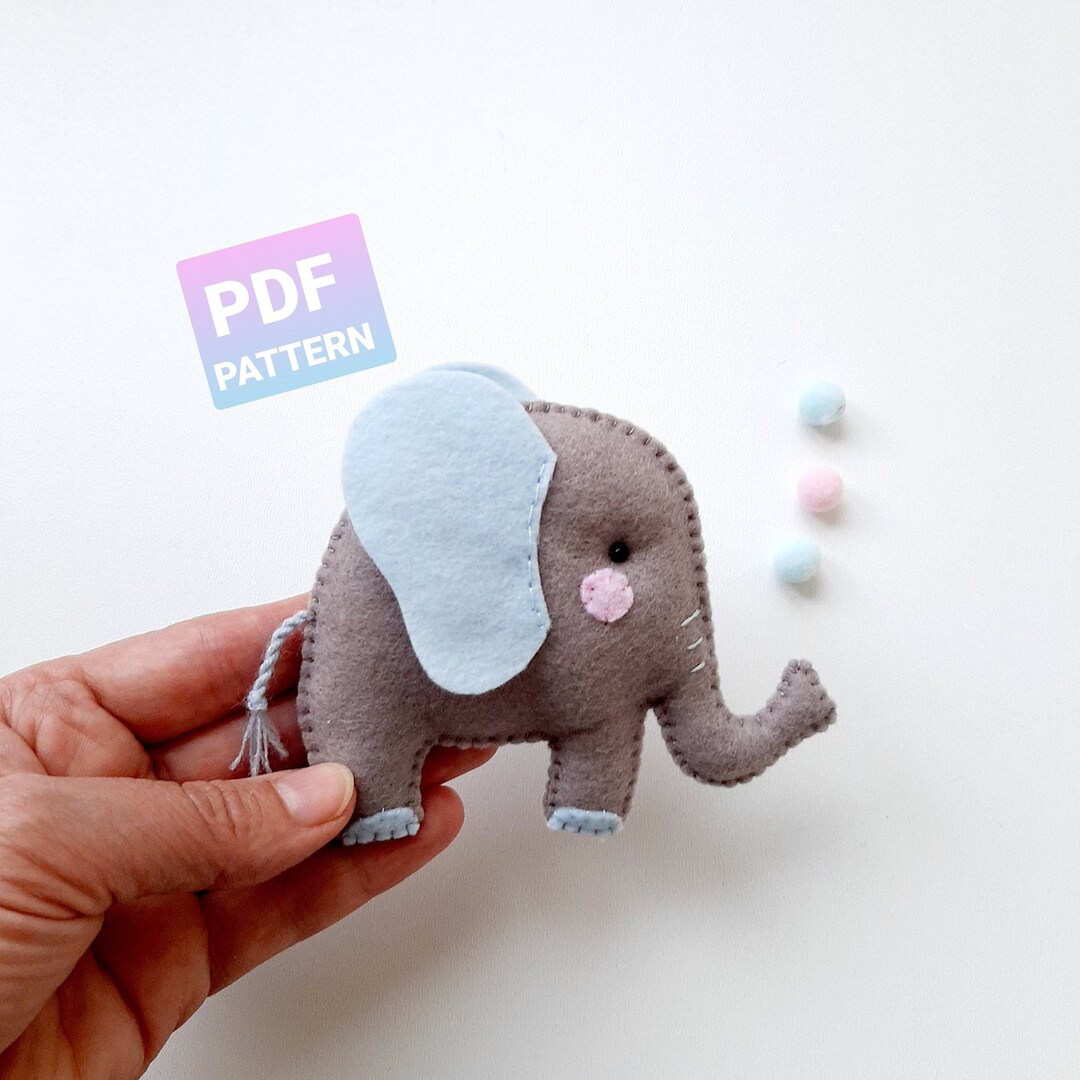 Peluche éléphant En Feutre - Décoration Suspendue Pour Crèche - Artisanat Inde
