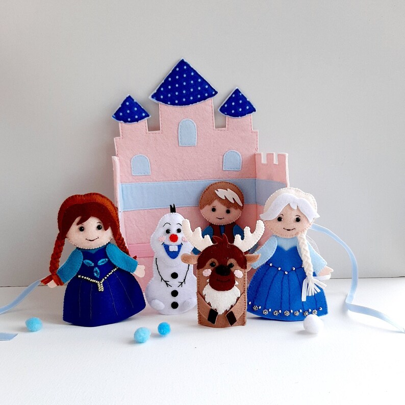 Finger puppets set Frozen toys Birthday present for girl Elsa Etsy