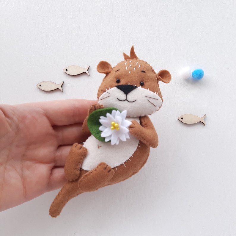 Otter Pattern Felt Sewing Otter Ornament DIY Plush PDF Pattern Etsy