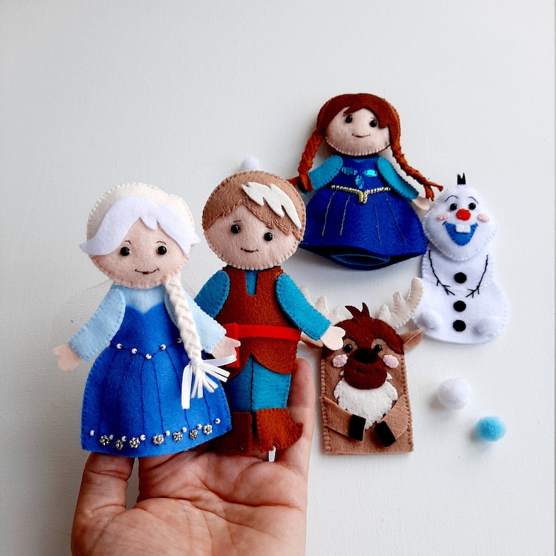 Finger puppets set Frozen toys Birthday present for girl Elsa Etsy