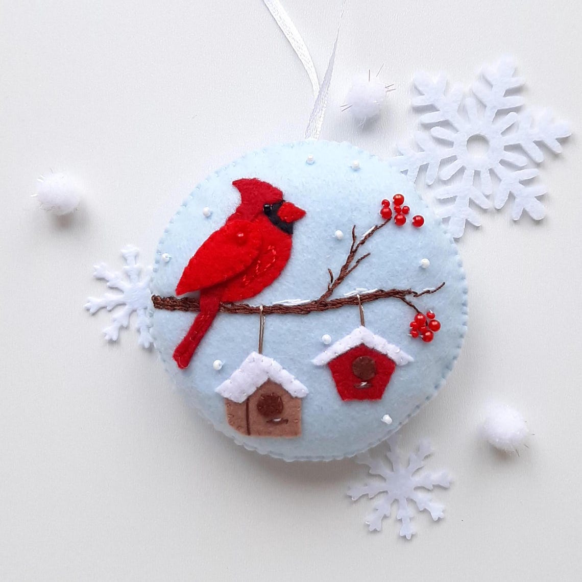 Felt Cardinal Pattern Set Red Cardinal PDF, SVG Pattern, Felt Winter Bird Easy Sewing Pattern ...