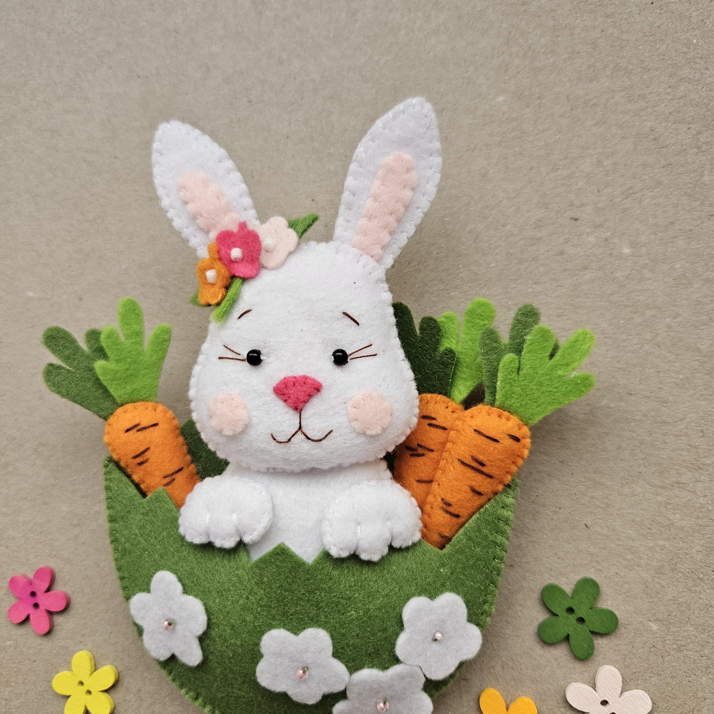 Easter Rabbit Sewing Pattern, Spring Felt Bunny and Сarrot PDF SVG ...