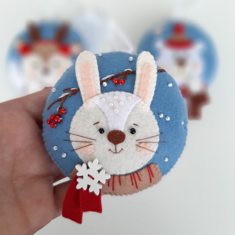 Felt Bunny Pattern, Rabbit Sewing Pattern PDF, Christmas Ornaments ...