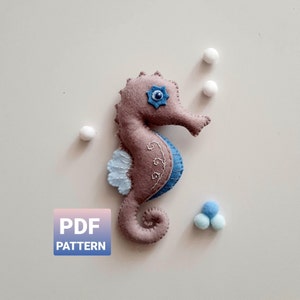 Seahorse PDF pattern. Cute Seahorse Plush Sewing Pattern PDF Tutorial Felt Garland. Sea animal. Instant Download. Easy to sew. Sea creatures