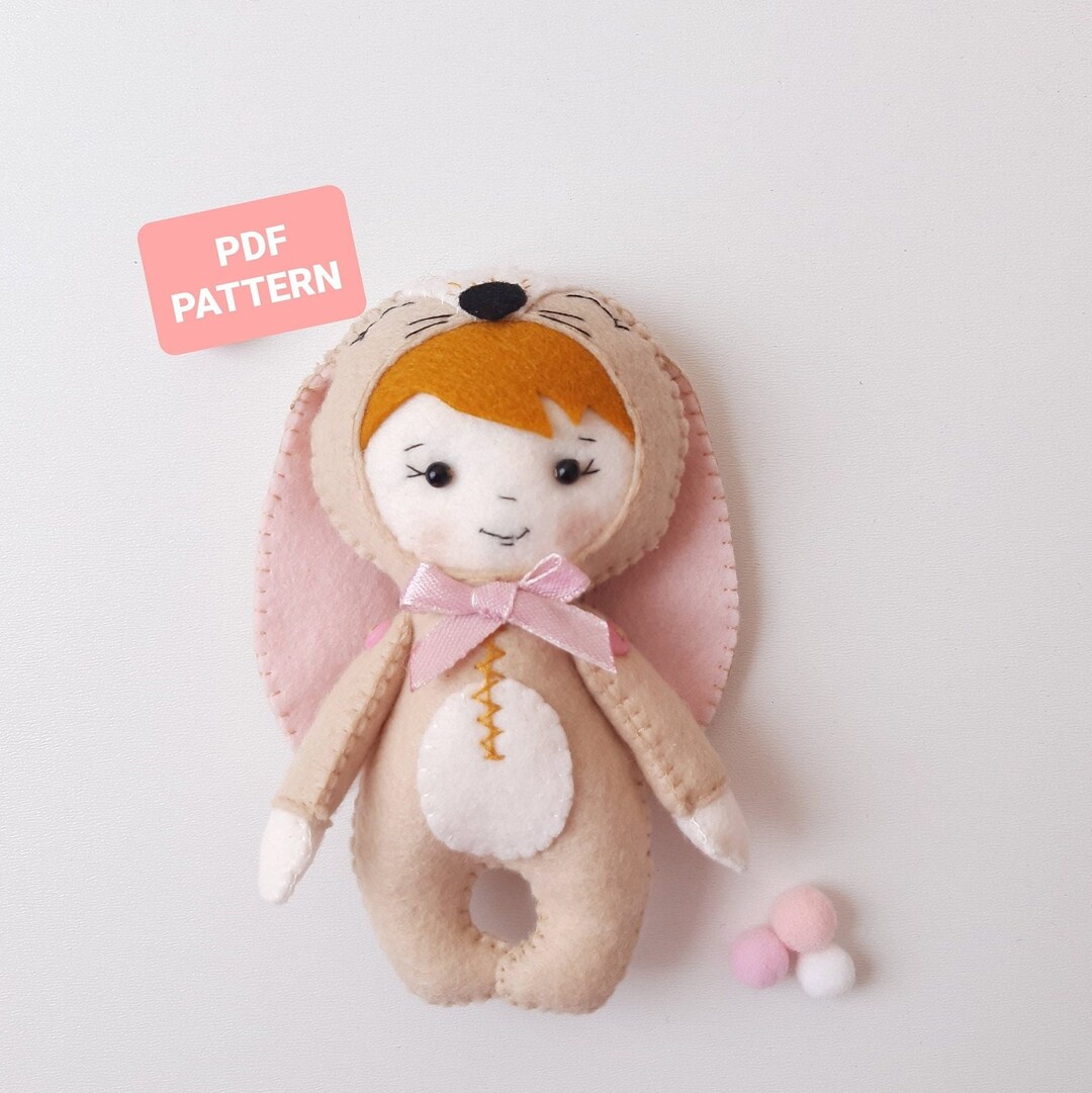 Bunny Sewing Pattern Pdf Felt Doll Pattern Bunny DIY Plush Pattern ...