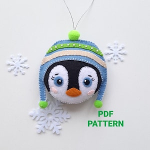 Penguin Sewing Pattern/ Felt Arctic Animal PDF/ Christmas Ornaments Pattern/ Instant Download