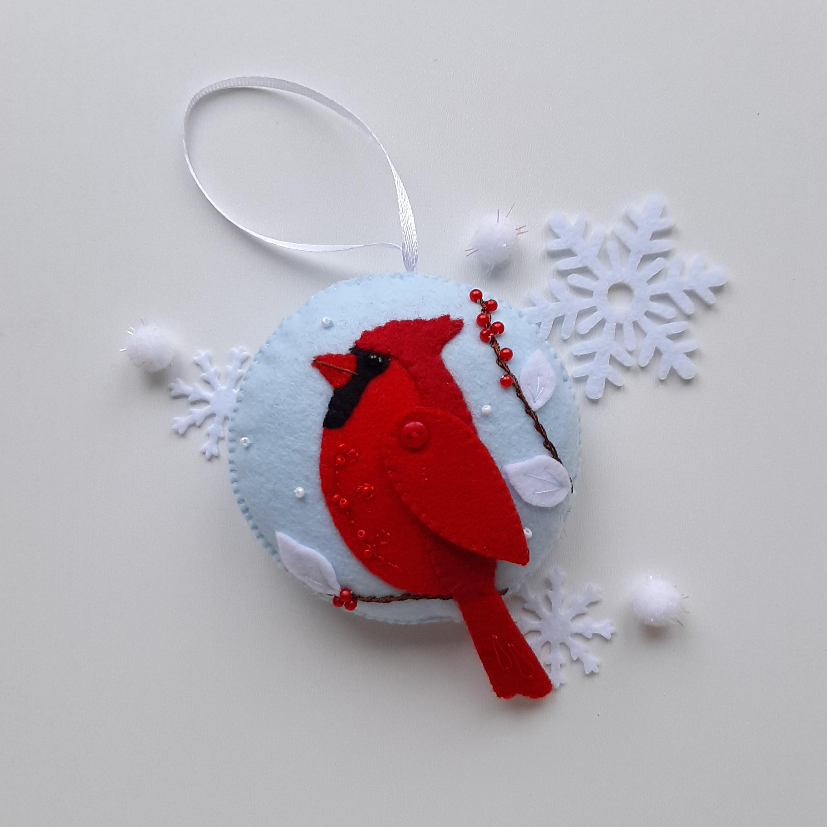 Felt Cardinal Pattern Set Red Cardinal PDF, SVG Pattern, Felt Winter Bird Easy Sewing Pattern ...